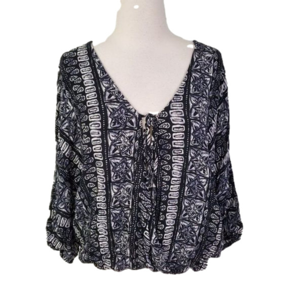 Entro - Blouse Dolman sleeve print Top M - Picture 1 of 7